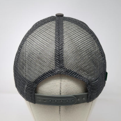 Legacy Trucker Hat Gray One Size Fallen Leaf Lake Leather Patch Mesh Snapback