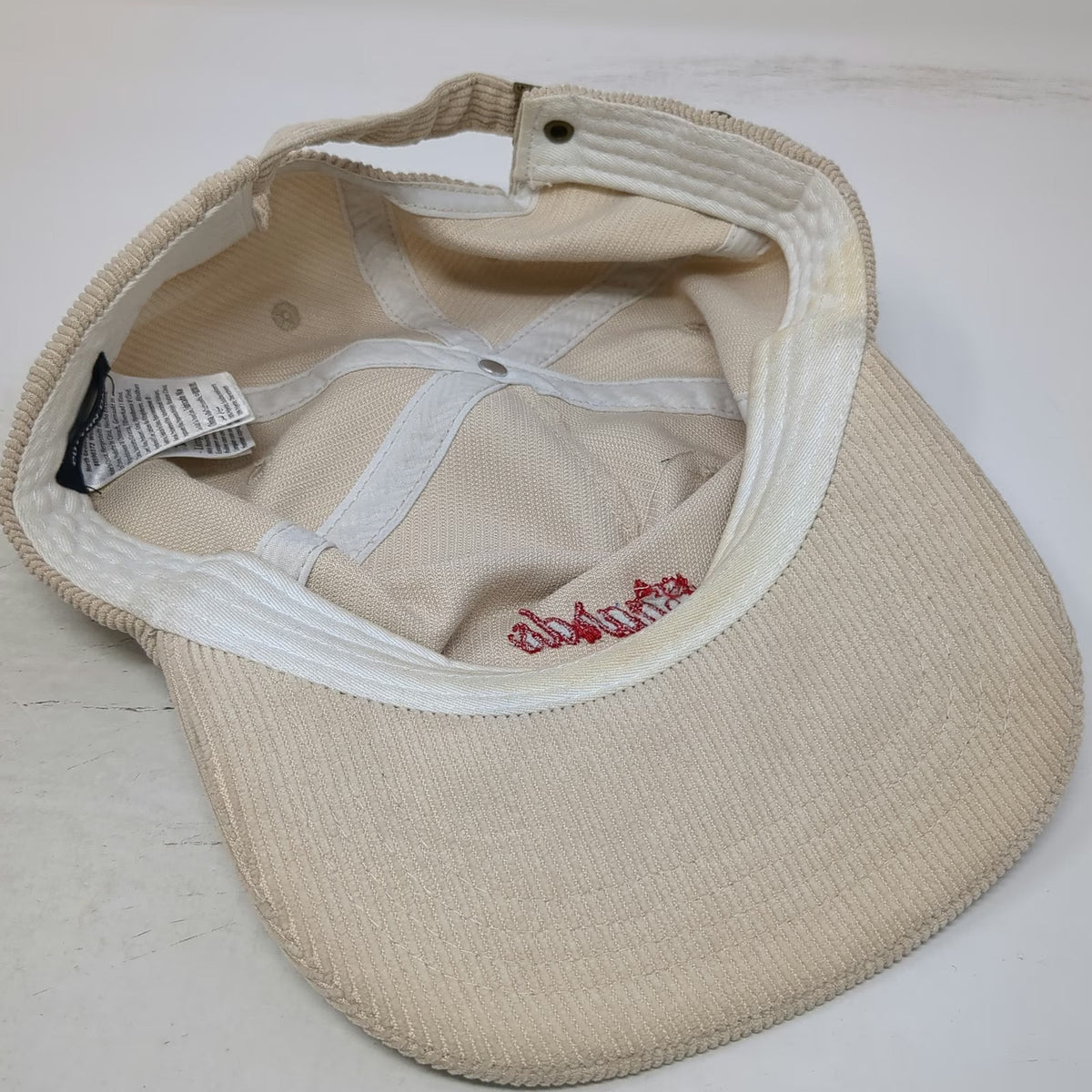 Cotton On 5 Panel Hat Beige One Size Corduroy Kind Regards Red Script Slideback