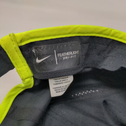 Nike Big Swoosh Strapback Hat Black OSFM Adjustable Featherlight Dri-Fit