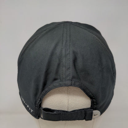 Nike Swoosh Dri-Fit Strapback Hat Black OSFM Adjustable Featherlight