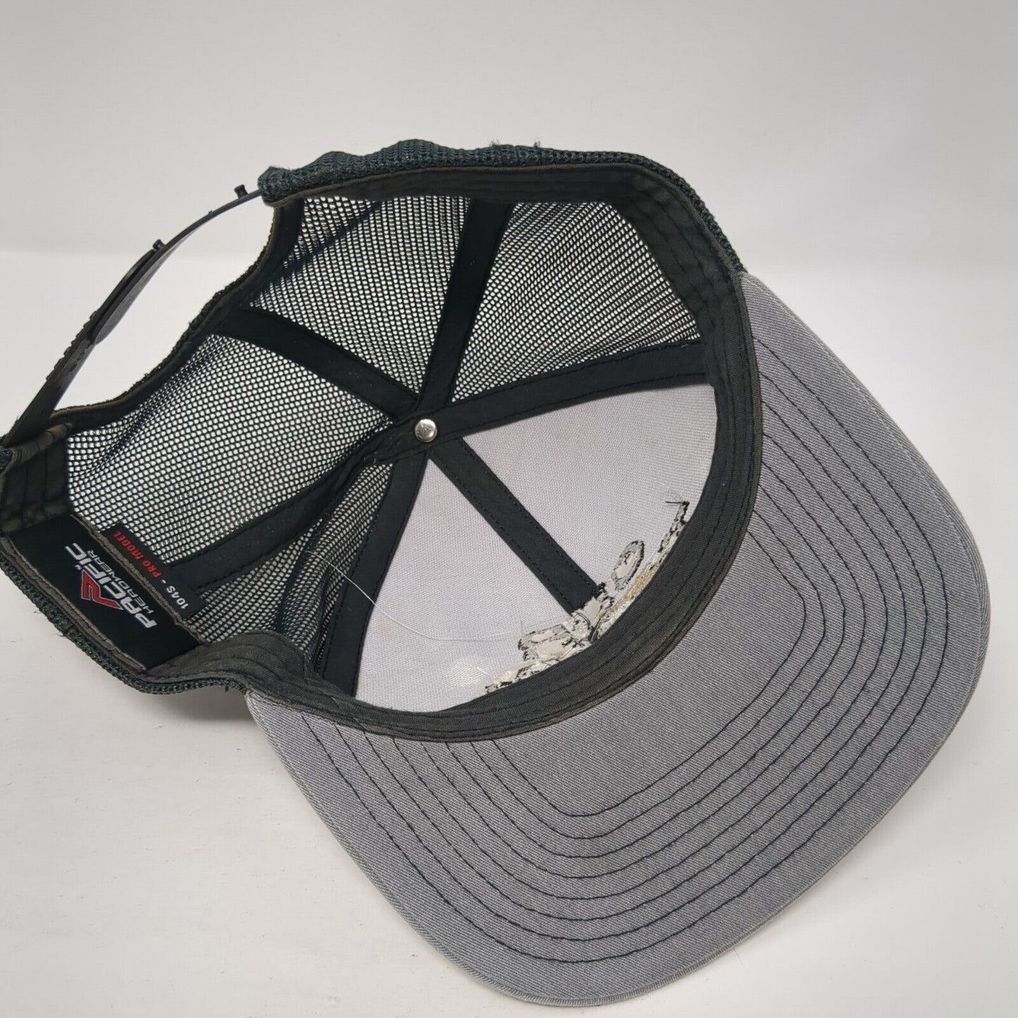 Our Town Snapback Trucker Hat Gray OS Adjustable Mesh Back Pacific Headwear