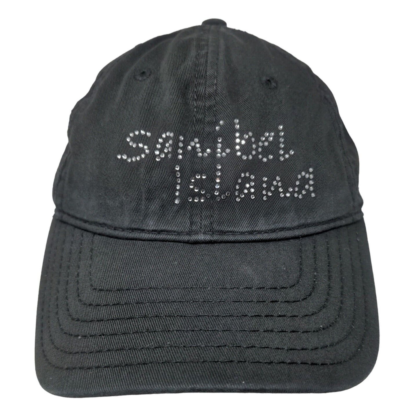 Triangle Sport Women's Slideback Hat Black OSFM Rhinestone Gems Sanibel Island