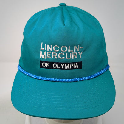 Otto Cap 5 Panel Blue One Size Hat Lincoln Mercury Olympia Rope Brim Strapback