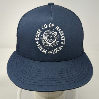Yupoong Trucker Hat Blue One Size Boise Co-op Market Fresh Local Mesh Snapback