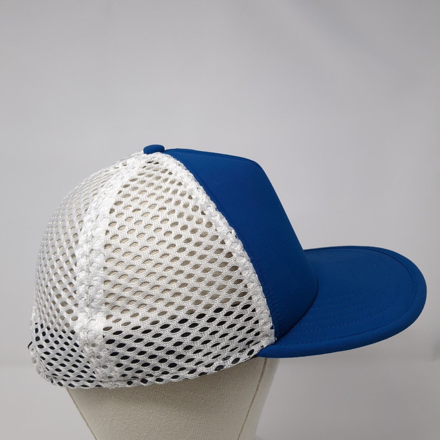 Patagonia Mesh Back Trucker Hat Blue White Small Logo Foam Clasp Back