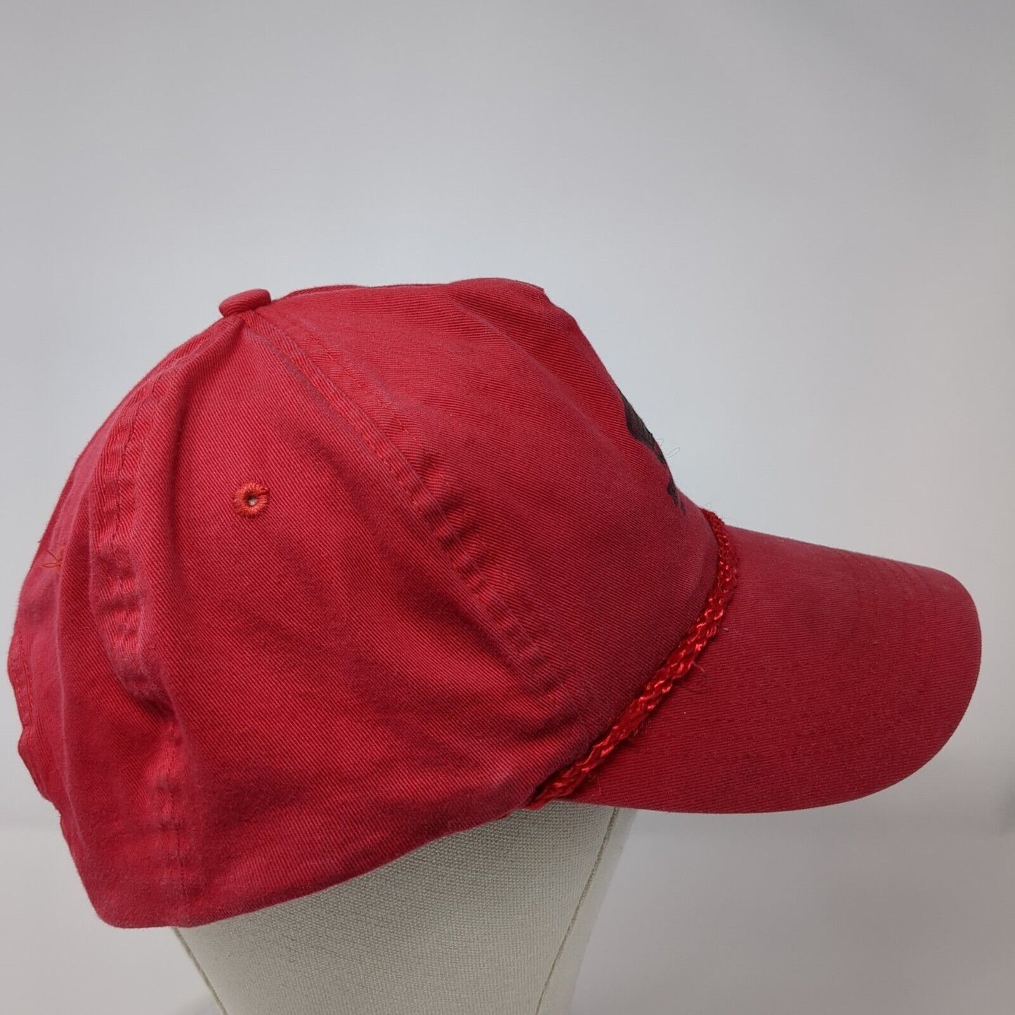 May's Honda Snapback Rope Hat Red One Size Solid Adjustable Outdoor