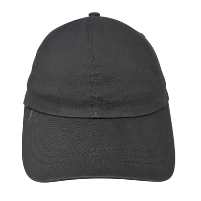 Unbranded Strapback Hat Black One Size Adjustable Vented Holes 6 Panel Blank