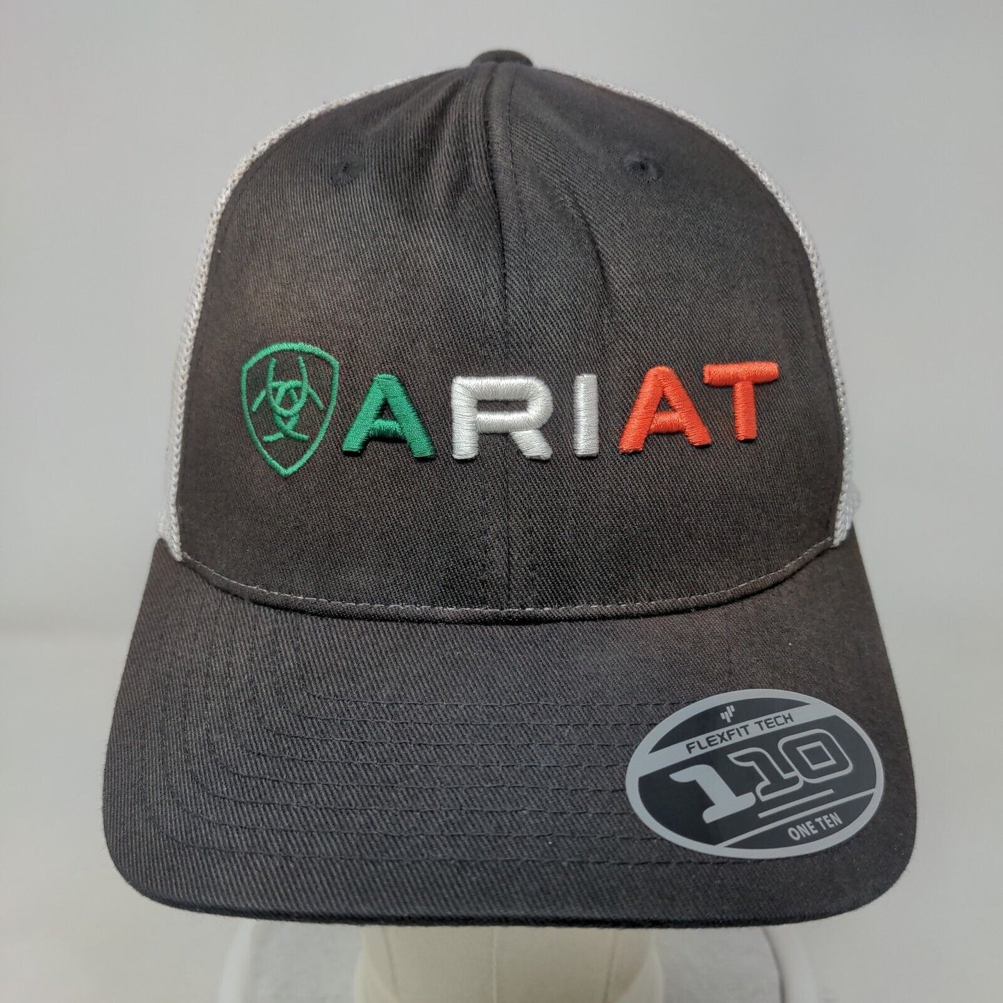 Ariat Snapback Mesh Back Trucker Hat Black One Size Colorblock Flexfit