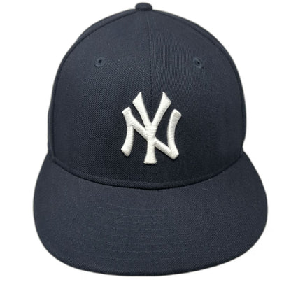 New Era New York Yankees MLB Blue Snapback One Size Hat 9FIFTY Flat Brim White