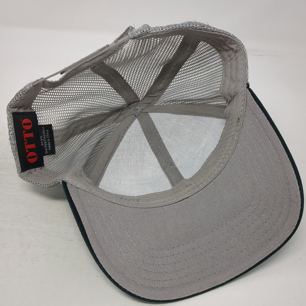 OTTO Trucker Hat Black One Size Millbrook Gas Patch Mesh Snapback Workwear Cap