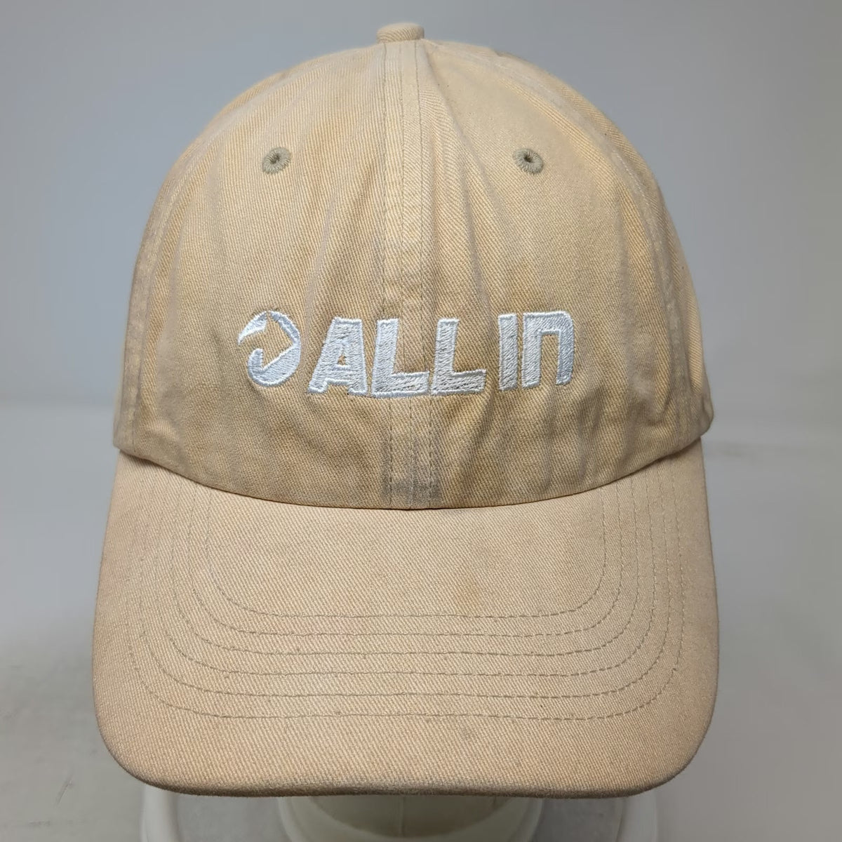 Richardson Baseball Cap Beige One Size ALL IN Embroidered Logo Slideback Hat