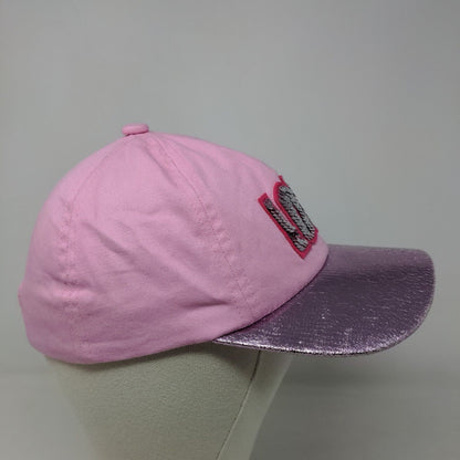 Unbranded Women's Strapback Hat Pink Size OS Shiny LOVE Logo 100% Cotton