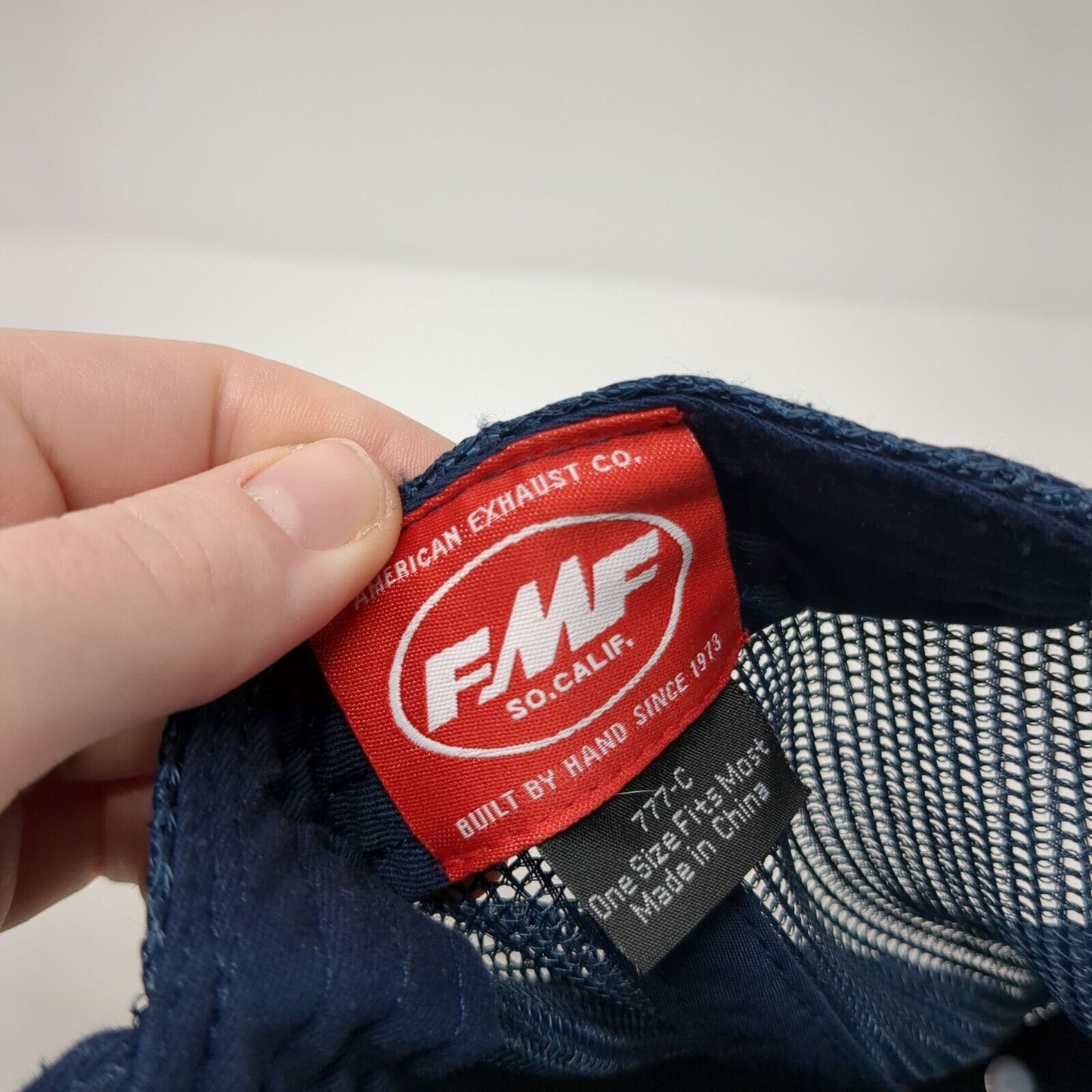 FMF Snapback Trucker Hat Blue One Size Adjustable Embroidered Mesh Back 6 Panel