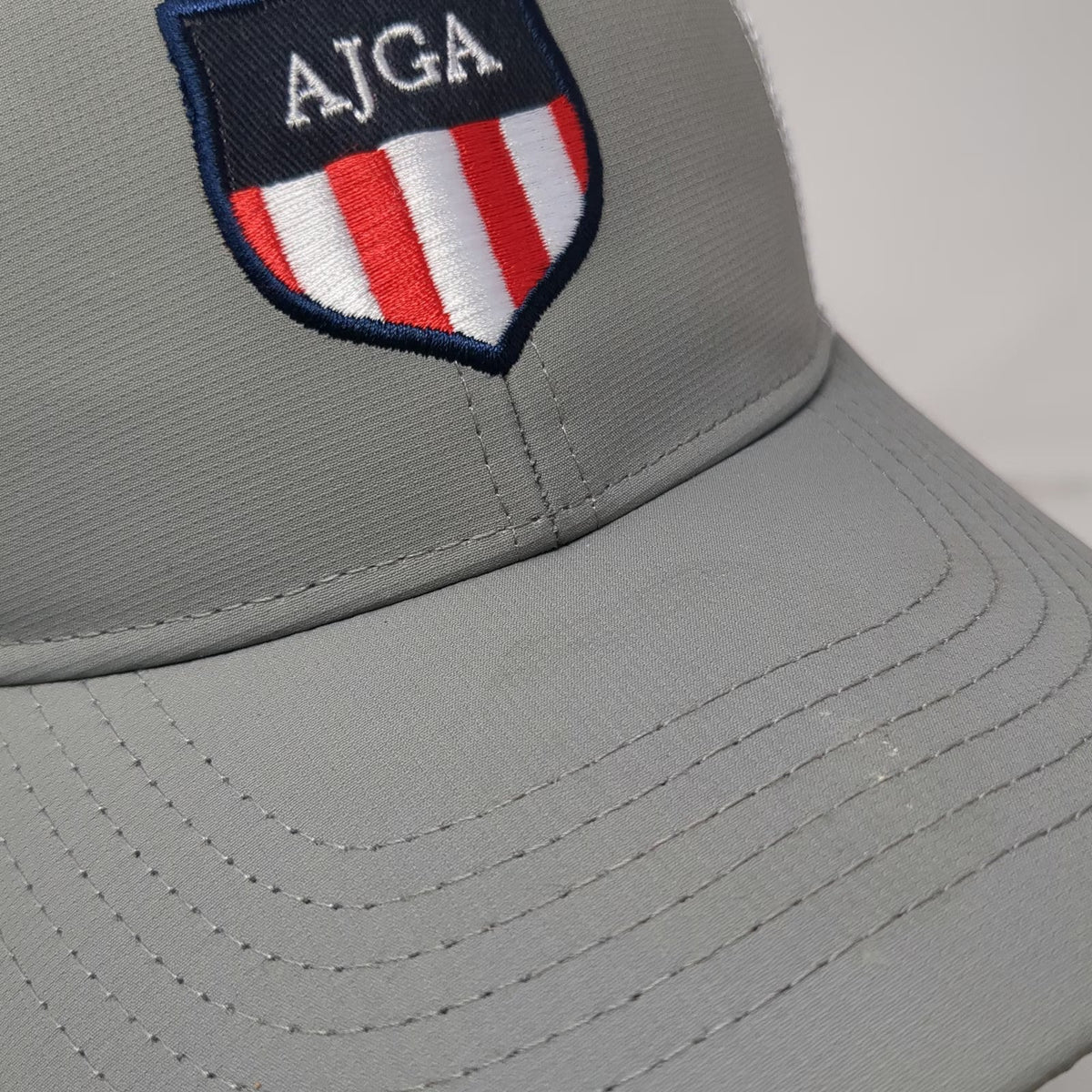 Imperial Trucker Hat Gray One Size AJGA Shield Logo Snapback Golf Mesh Recycled