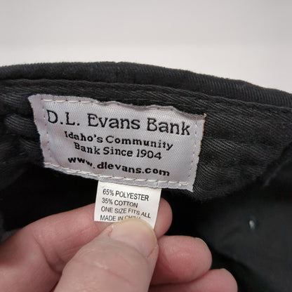 D.L. Evans Bank Premier Club Strapback Hat Black One Size Adjustable