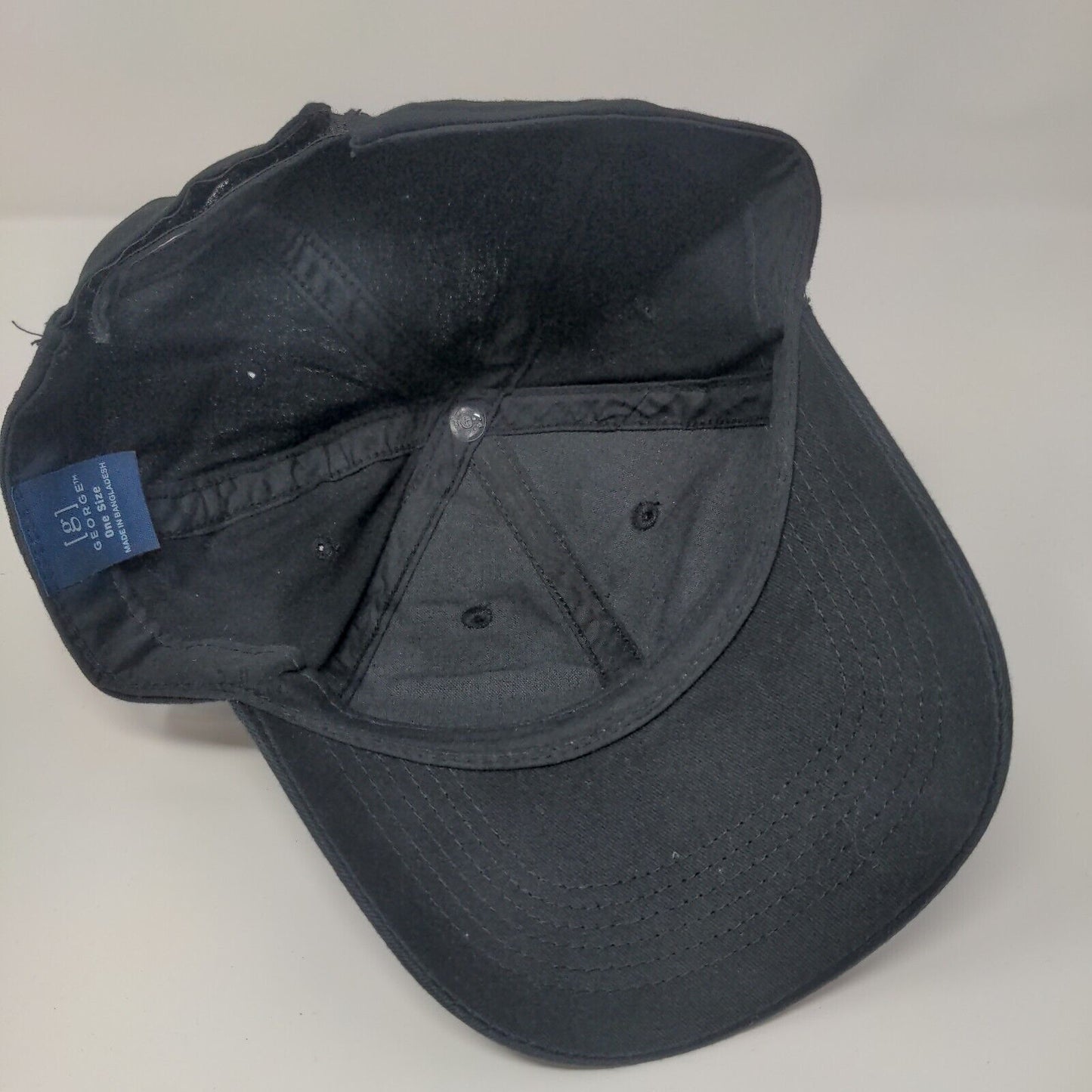 George Strapback Hat Solid Black OSFA Adjustable Blank Vent Holes