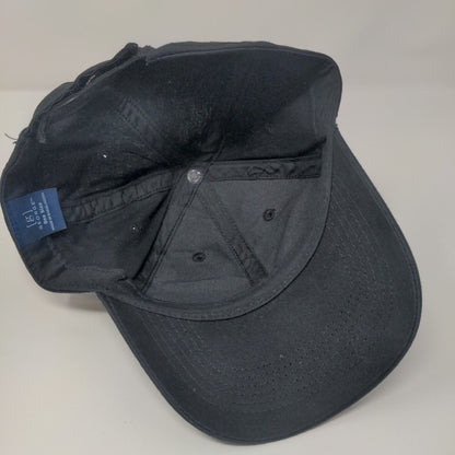 George Strapback Hat Solid Black OSFA Adjustable Blank Vent Holes