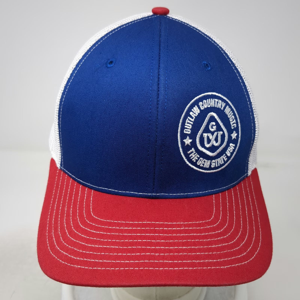 Richardson Trucker Hat Blue Red White One Size Mesh Back Snapback Outlaw Country