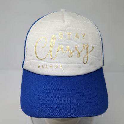 Stay Classy #Chloe Snapabck Trucker Hat Blue OS Adjustable Mesh Back 6 Panel