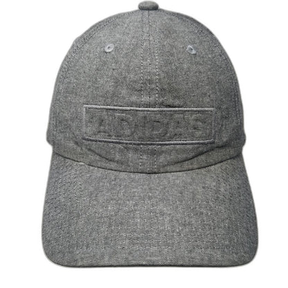 Adidas Baseball Cap Gray One Size Adjustable Tonal Embroidered Logo Heather Hat