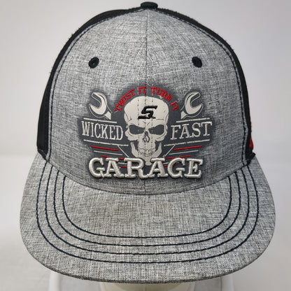 Choko Authentics Snap-on Skull Garage Gray Baseball Cap One Size Hat Fitted