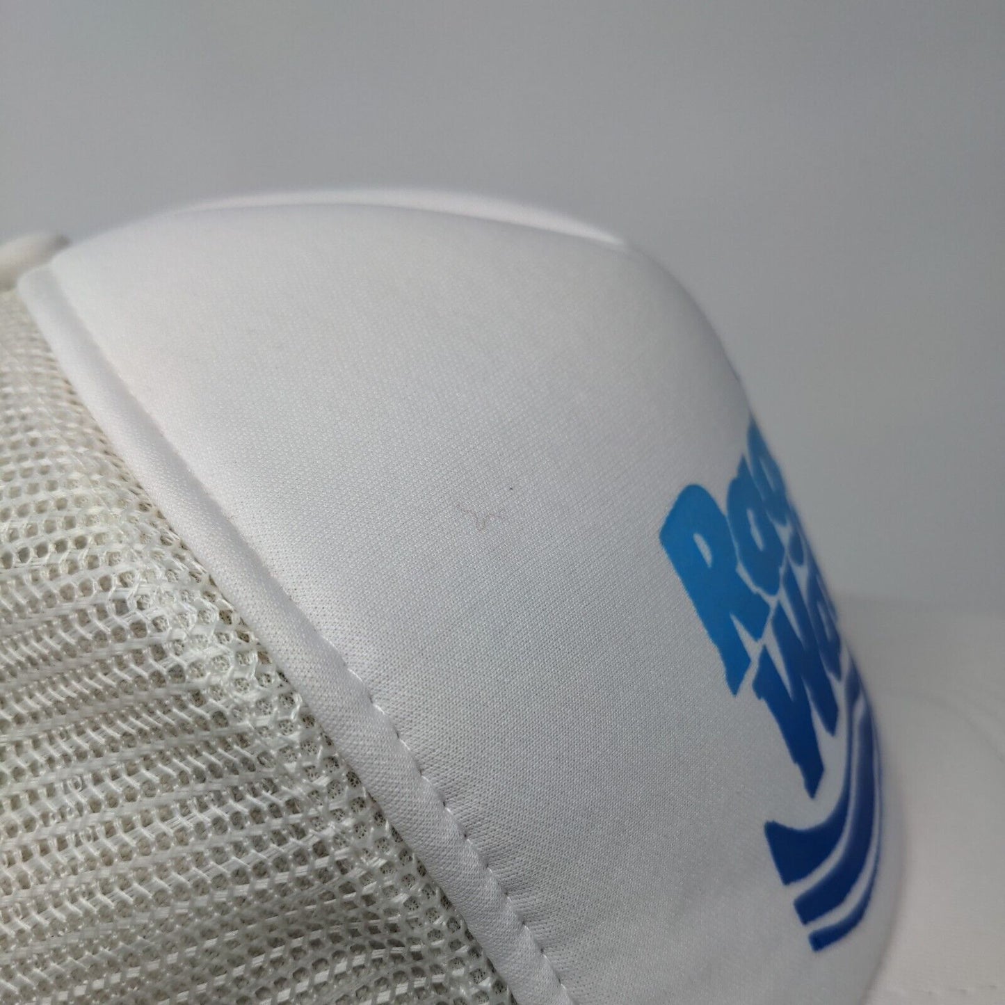 Raging Waters Snapback Trucker Hat White OSFA Adjustable Mesh Back Sportcap