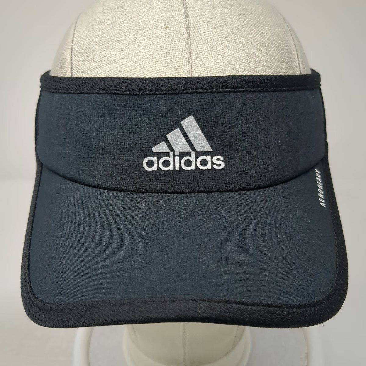 Adidas Visor Black One Size Aeroready Performance Logo Strapback Hat Sport Golf