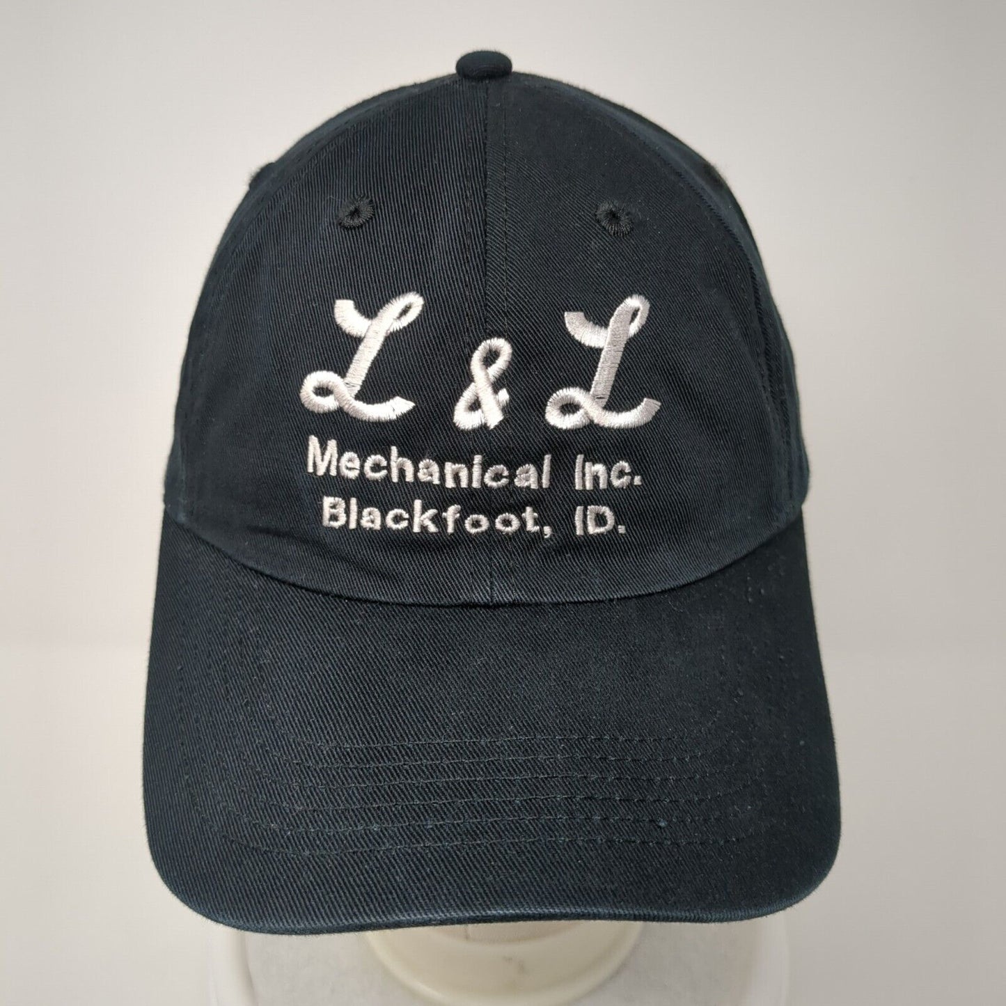 L&L Mechanical Inc Blackfoot ID Strapback Hat Black OS Adjustable Embroidered