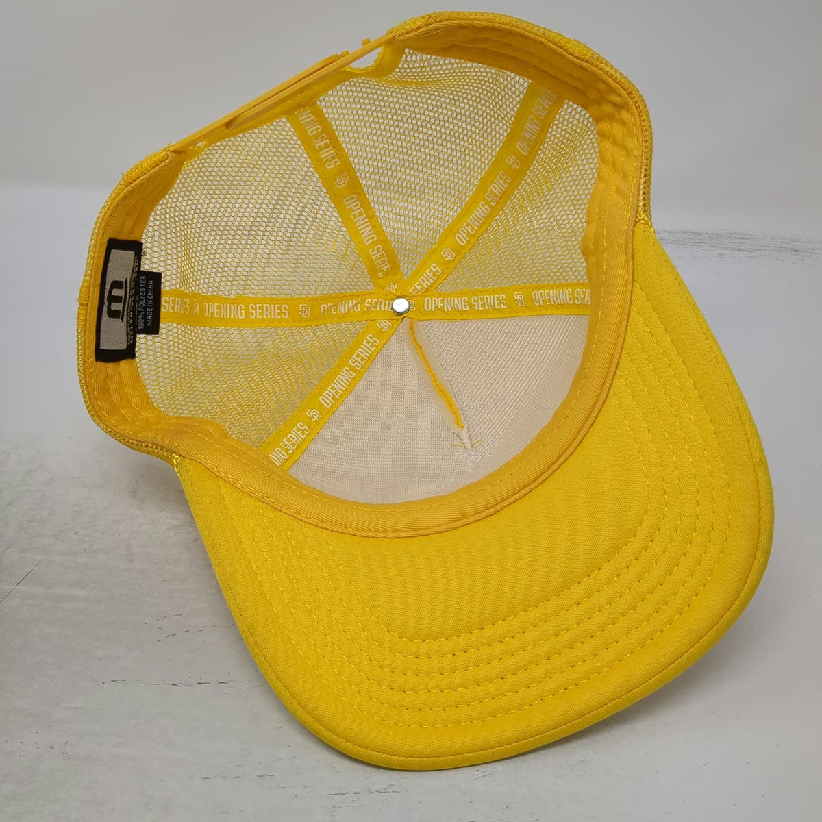 San Diego Padres MLB Melonwear Yellow Trucker Hat One Size Sycuan Patch Rope 3D