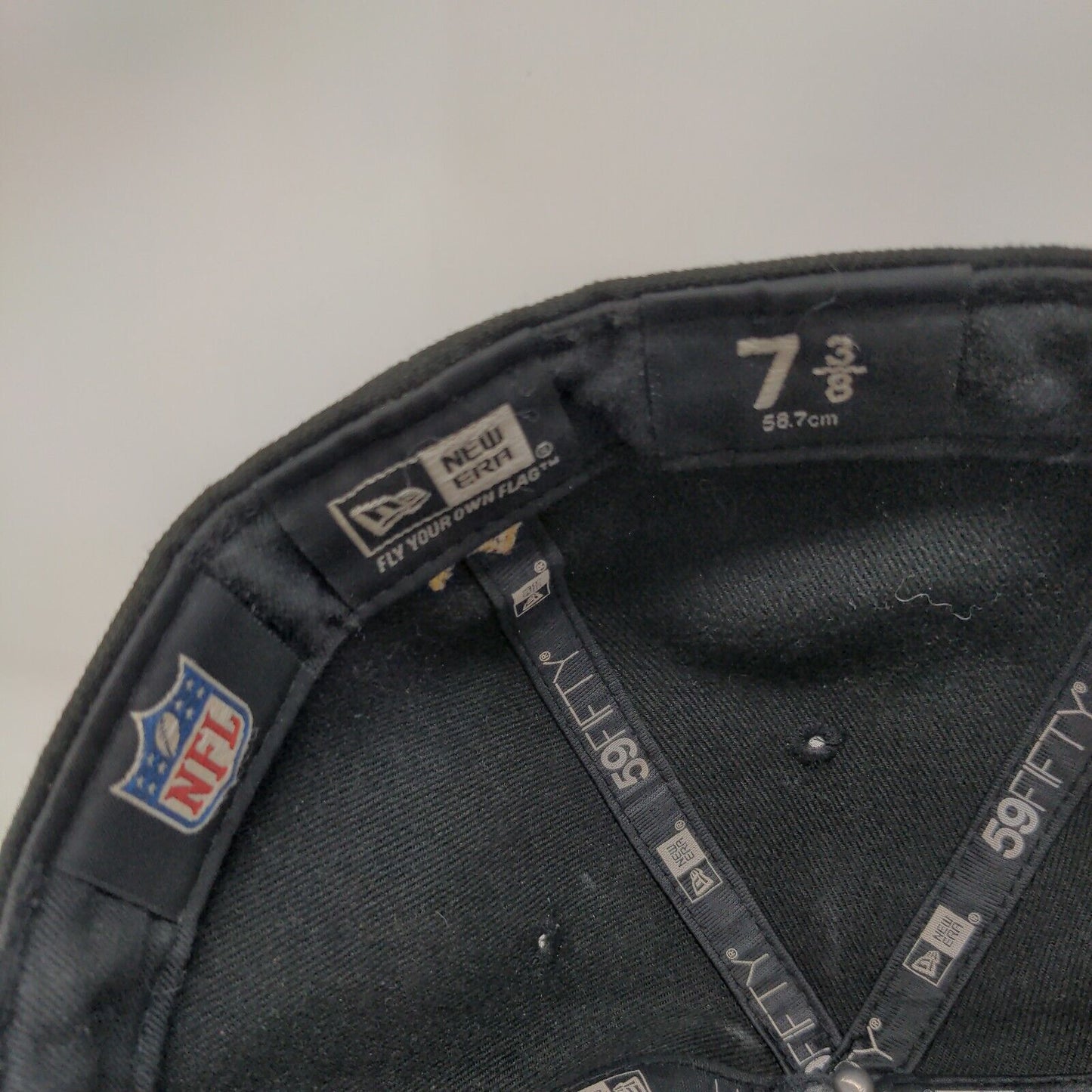 Jacksonville Jaguars Fitted Hat Black Blue Size 7 3/8 3D Logo 59Fifty NFL