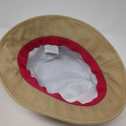 Liz Claiborne Bucket Hat Tan One Size Leather Strap Solid Outdoor