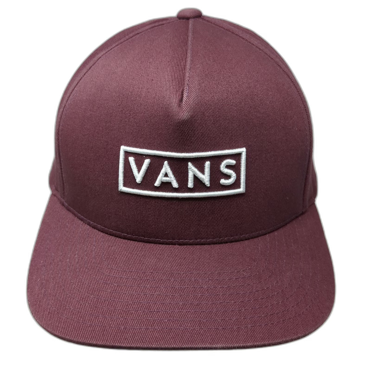 Vans 5 Panel Red Hat One Size Snapback Embroidered Logo Flat Brim Cotton Patch