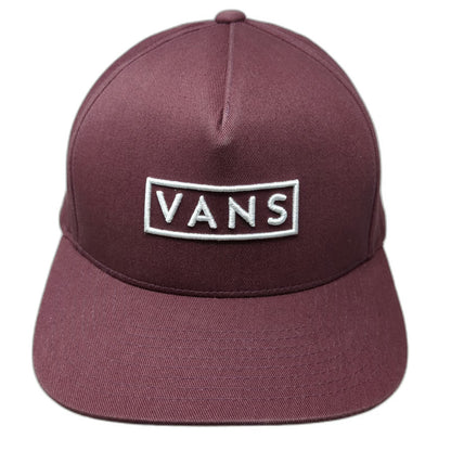 Vans 5 Panel Red Hat One Size Snapback Embroidered Logo Flat Brim Cotton Patch