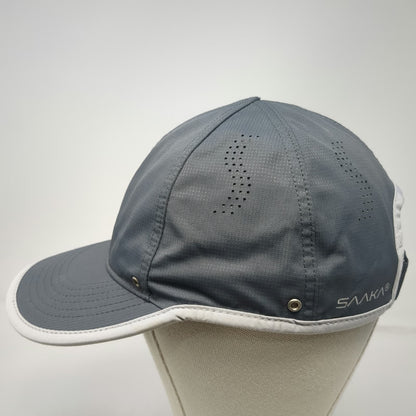 SAAKA Baseball Cap Gray One Size Perforated Performance Strapback Athletic Hat