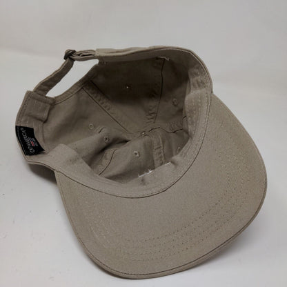 Cap America Men's Slideback Hat Tan Adjustable Embroidered Hand Logo