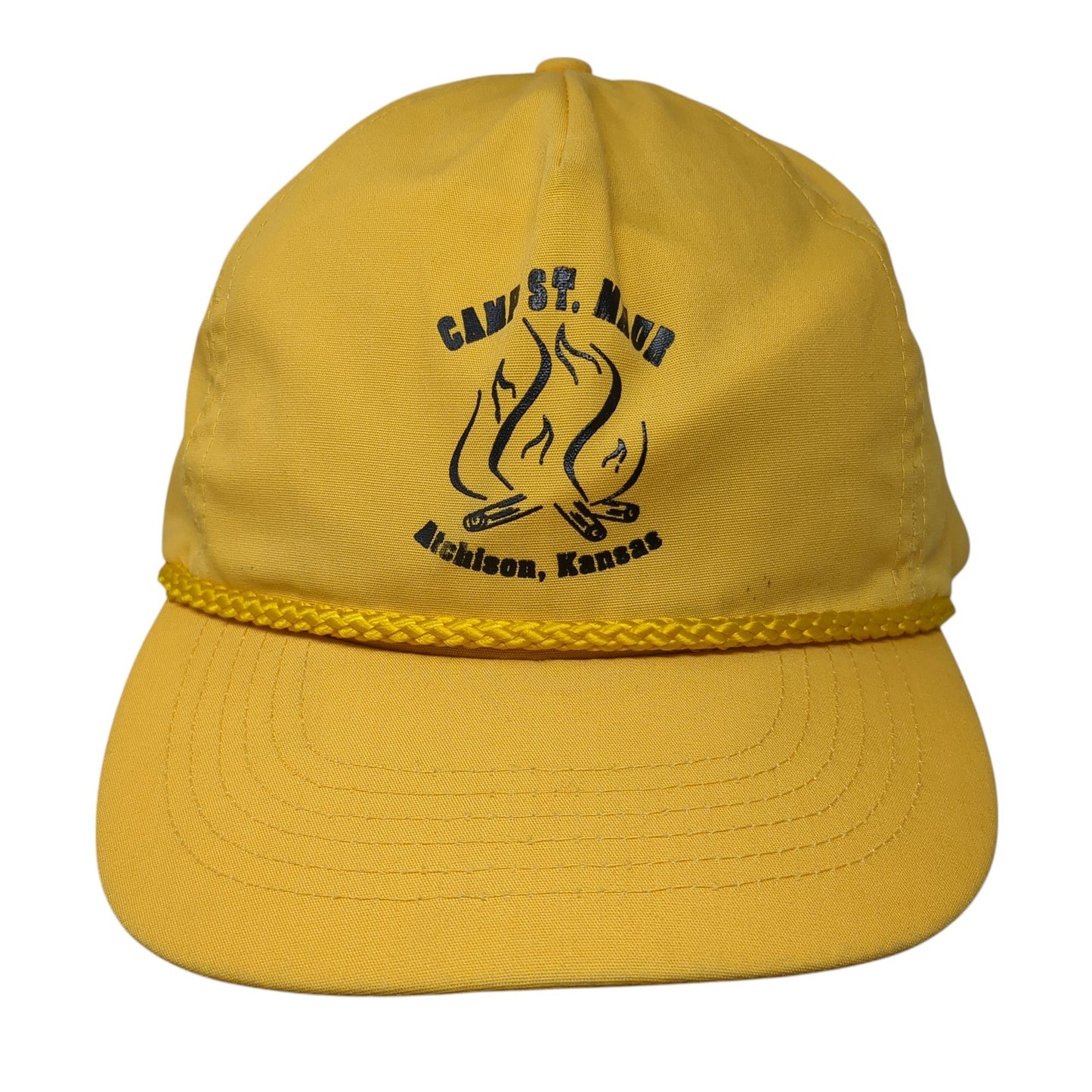 Cap St. Maur Snapback Hat Yellow One Size Adjustable 6 Panel Rope KC Caps