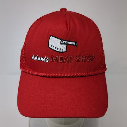 Adam's Meat Shop Rope Trucker Hat Red One Size Mesh Back WearGuard