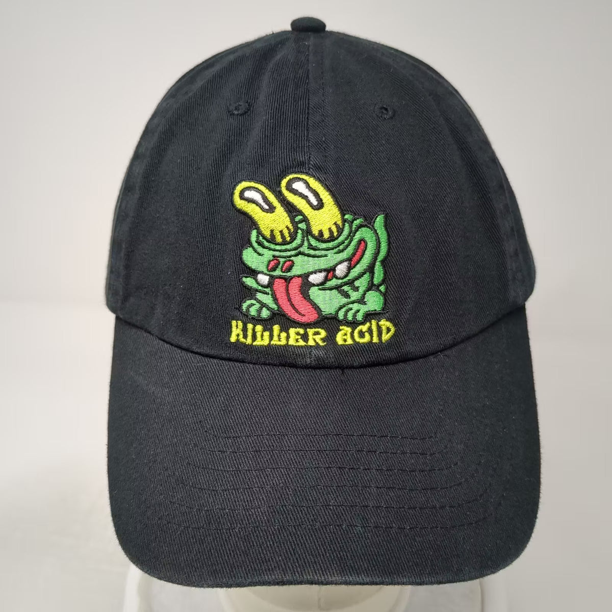 Killer Acid Baseball Cap Black OS Embroidered Cartoon Creature Adjustable Hat