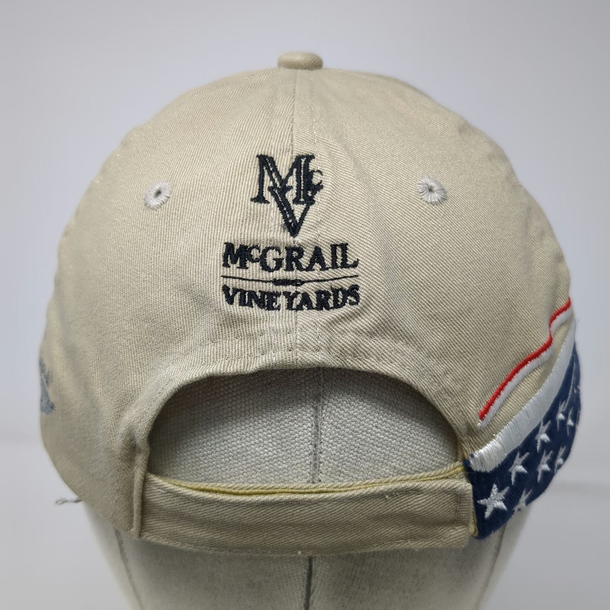Big Cat Poker Run 2011 Beige Baseball Cap One Size American Flag Stars Race Hat