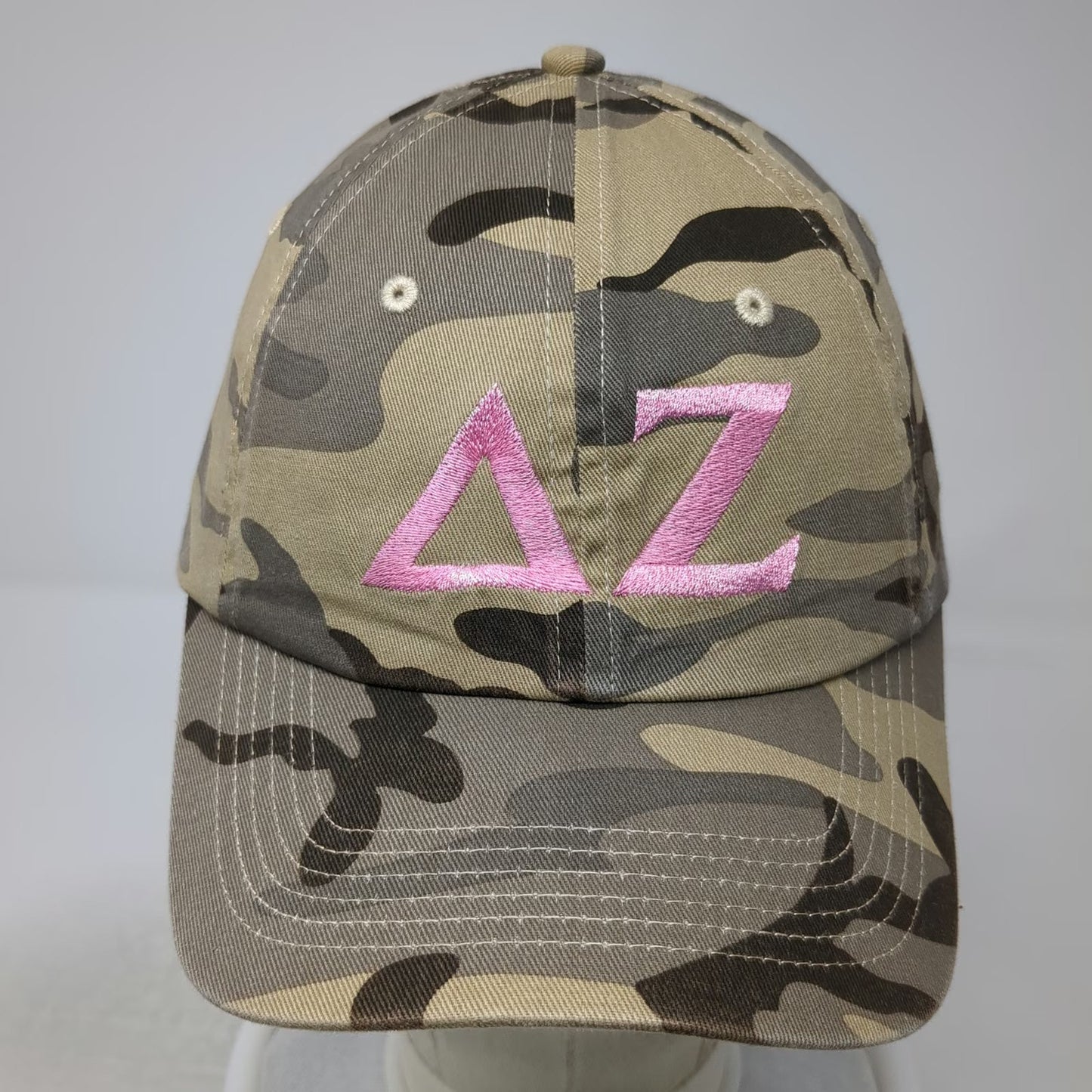 Port Authority Baseball Cap Green Camo Pink Delta Zeta Sorority One Size Hat