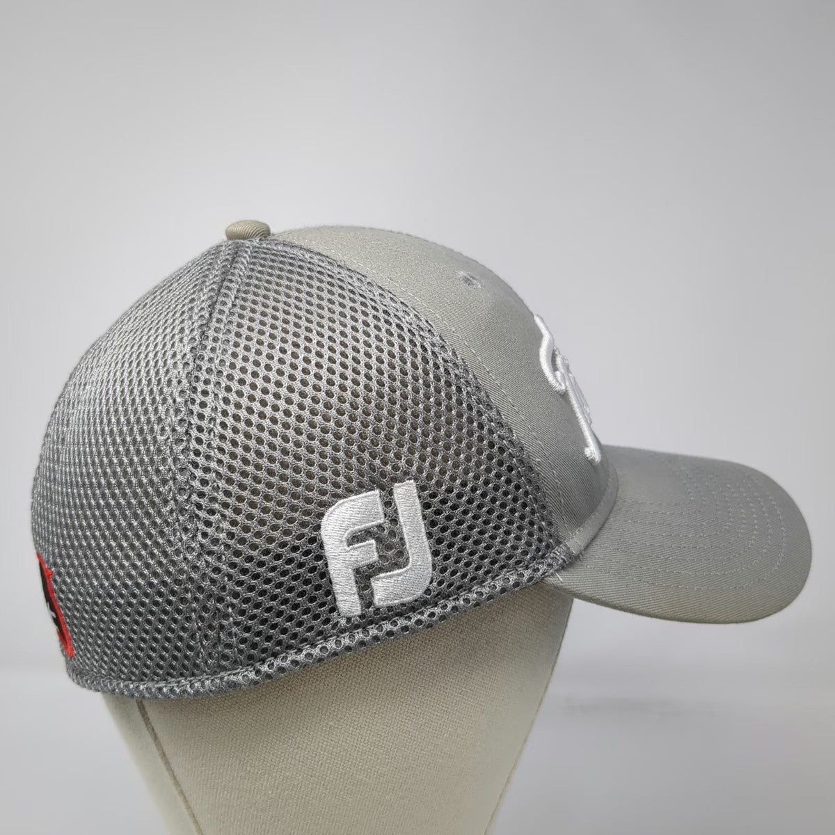 Titleist Baseball Cap Gray M Mesh Back Pro V1 FootJoy Stretch Fit New Era Hat
