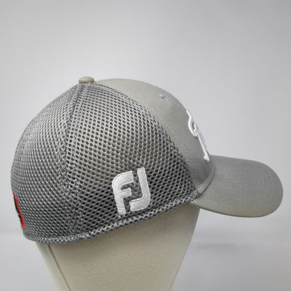 Titleist Baseball Cap Gray M Mesh Back Pro V1 FootJoy Stretch Fit New Era Hat