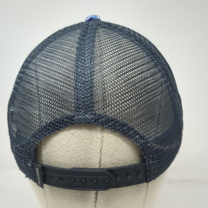 Dakine Trucker Hat Blue One Size Geometric Pattern Mesh Back Snapback Logo