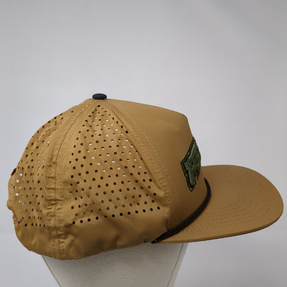 Peezy Snapback Hat Brown OS Adjustable Breathable Embroidered Rope Staunch