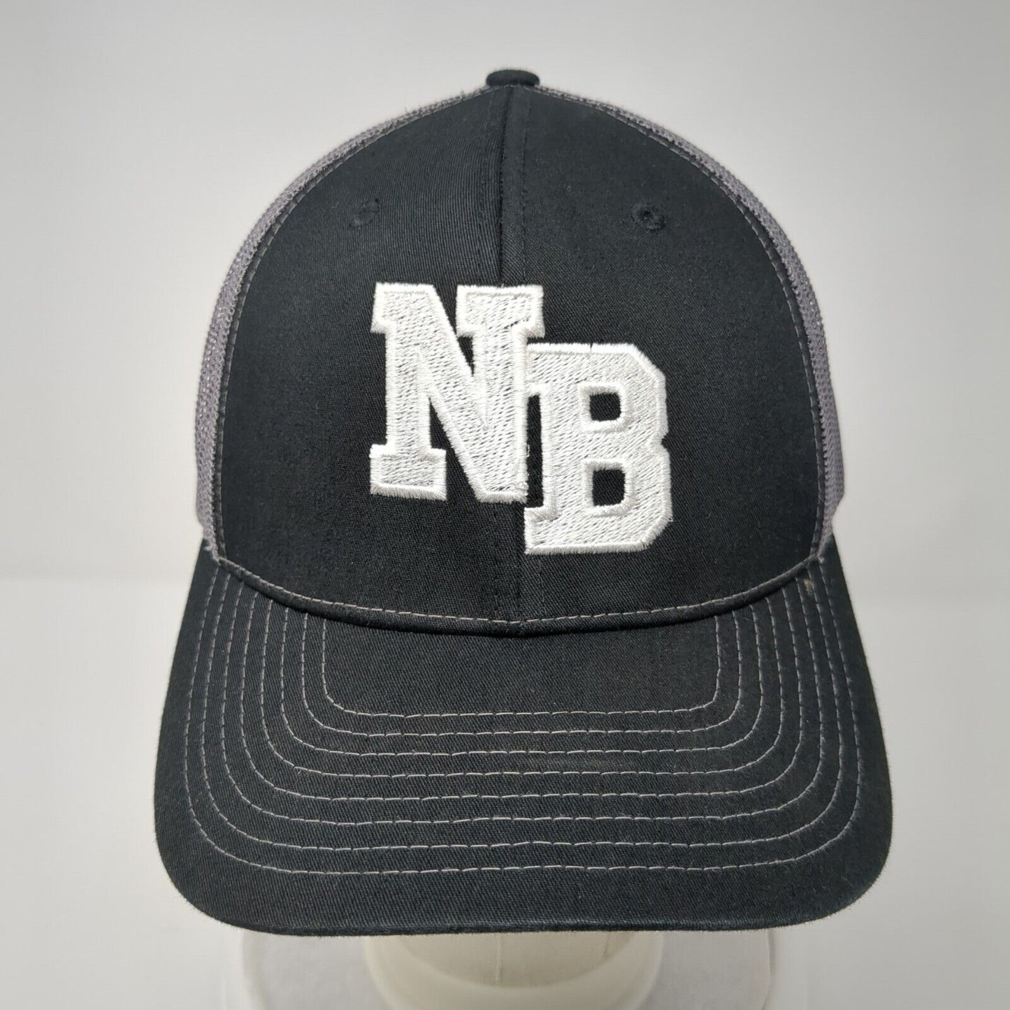 NB Snapback Mesh Back Trucker Hat Black Small Embroidered Adjustable