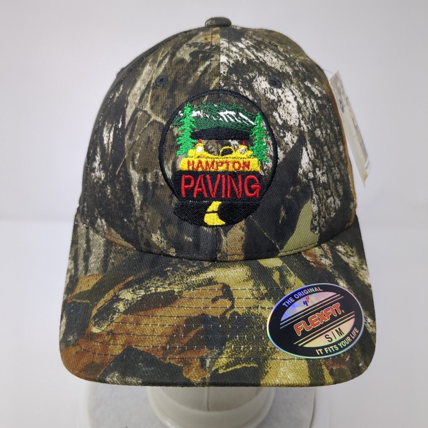 Hampton Paving Fitted Hat S-M Embroidered Flexfit Mossy Oak W/Tags