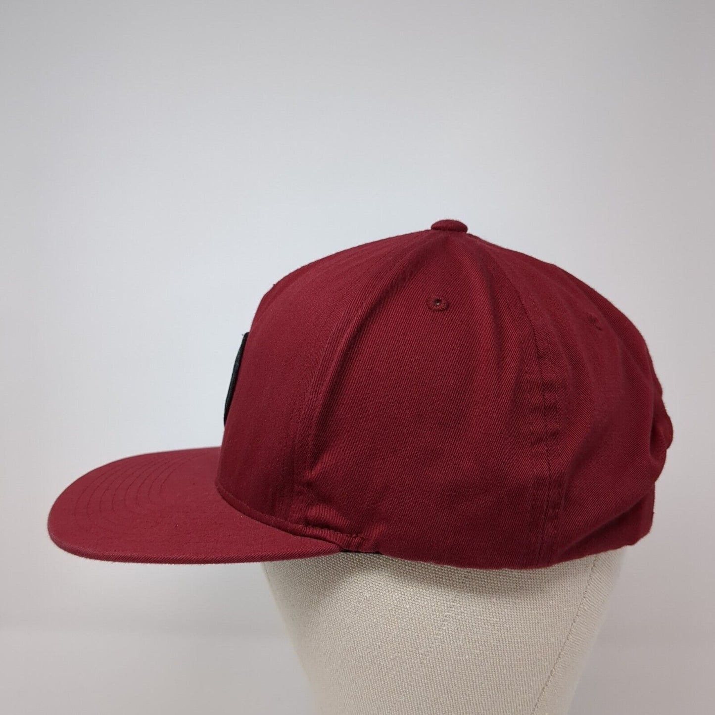 Billabong Snapback Hat Red One Size Adjustable Embroidered Vented Holes 6 Panel