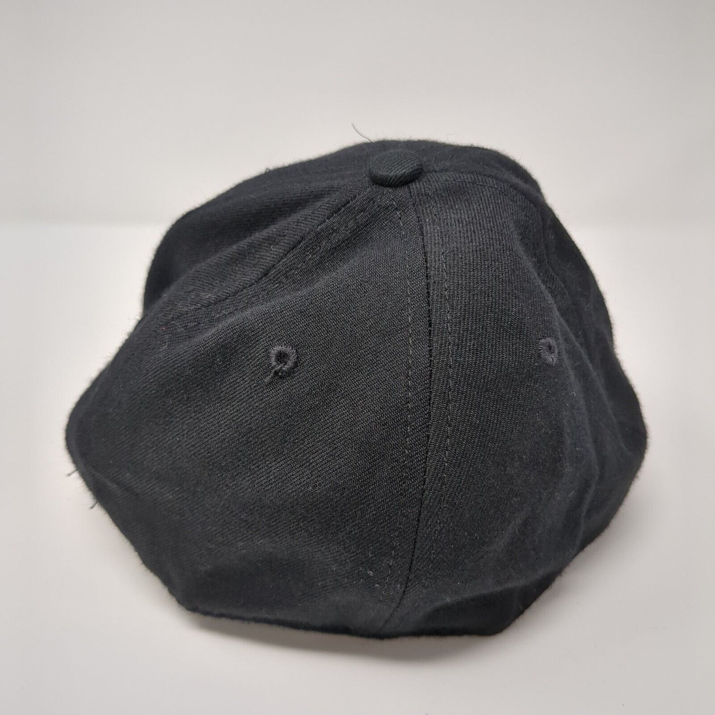 Richardson Pro Model Fitted Hat Black 6 7/8 Solid Blank Vent Holes