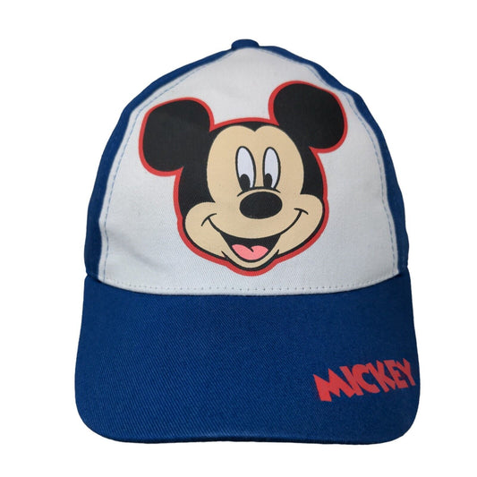 Disney Boy's Strapback Hat Blue Graphic Mickey Mouse Logo Spell Out