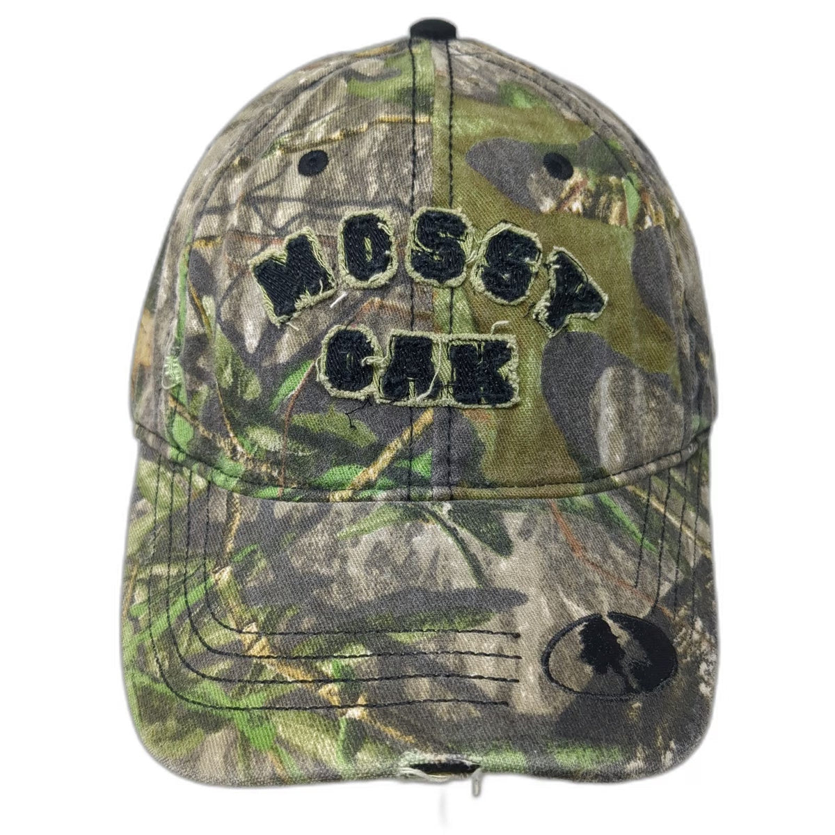 Mossy Oak Baseball Cap Green One Size Camo Strapback Hunting Fishing Hat Logo